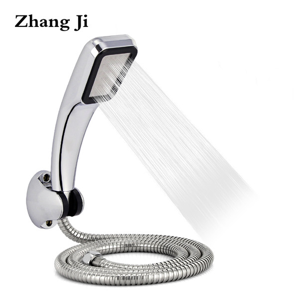 zhang ji bathromm chrome 300 holes abs shower head set with holder and hose rainfall high pressure water saving showerhead