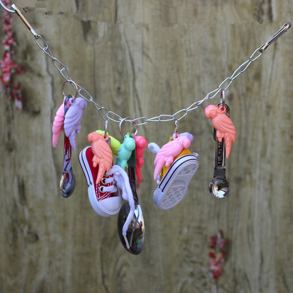 gnaw parrot sneakers bird metal a soup spoon string toys 127g
