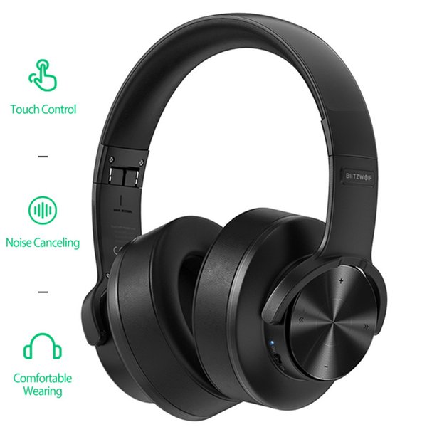 BlitzWolf BW-HP2 Bluetooth-compatible V5.0 Headphones Wireless Headset 50mm Driver Touch Control Over-Ear Gamer Headset with Mic