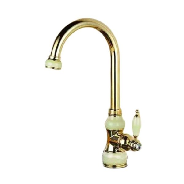 Kitchen Faucets European Natural Jade Golden Sink Tap Vegetables Basin Rotate Spout Drinking Water Faucet