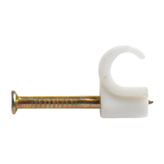 Round Cable Clips, Suitable for Coaxial Cable, White 6.0mm (100 Pack)