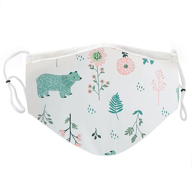 Adult Hand Drawing Woven Fabric Shell Half Face Mask (Not Include Filters)