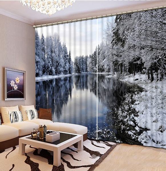 home decor beautiful winter nature scenery fashion decor home decoration for bedroom living room curtain