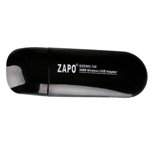 ZAPO W60S Wireless USB WiFi Adapter Encryption 2.4G 300Mbps USB2.0 Wireless Network WiFi Adapter for Laptop Desktop Tablet PC Black