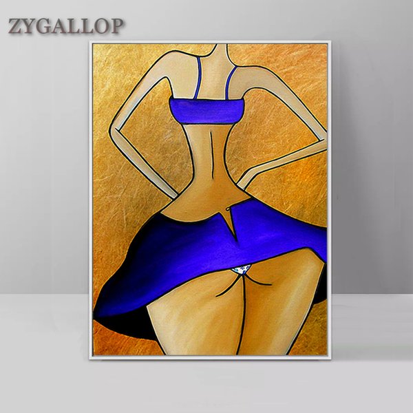 Sexy Woman Abstract Canvas Painting Big Ass Women Posters and Prints Canvas Wall Art Pictures Funny Bedroom Decor Wall Paintings