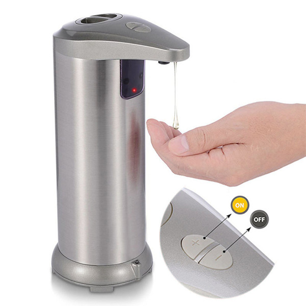 touchless automatic, infrared motion sensor stainless steel dish liquid auto hand soap dispenser for bathroom/kitchen waterproof base