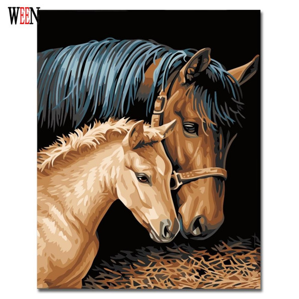 ween horse couples painting by numbers kits diy coloring painting by numbers drawing paint on canvas for home decor wallart