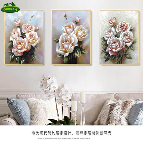 yumeart pink rose canvas painting posters and prints nordic poster wall art pictures for living room beauty flower home decor