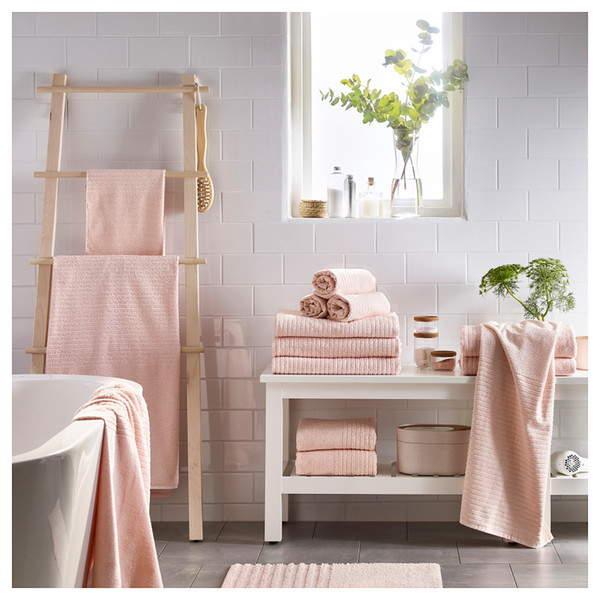 6pieces,pale pink,1piece bath towel,4pieces washcloth,1piece hand towel