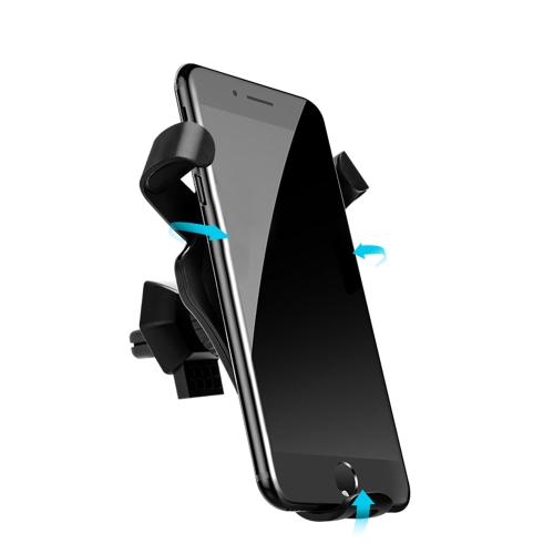2-in-1 Design Qi Standard Car Wireless Charger Stand Gravity Car Mount Air Vent Phone Holder Cradle Fast Wireless Charging Stand for iPhone X/8/8 Plus & Samsung Galaxy S8/S8+/S7 Edge/S7/S6 Edge+/Note 5/Note 8