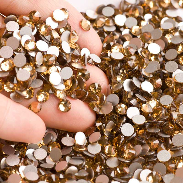 YANRUO SS12 Light Colorado Topaz Stones Nail Art Rhinestone Non Hotfix Strass Flat Back Plated Crystal Rhinestones Accessories