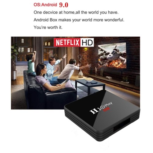 H10 PLAY Smart TV Box Android 9.0 Allwinner H6 Cortex-A53 Quad Core 64 bits 4 Go de RAM / 64 Go ROM 2.4G WiFi Support TF Carte TF H.265 Décodage 6K HD Media Player Set