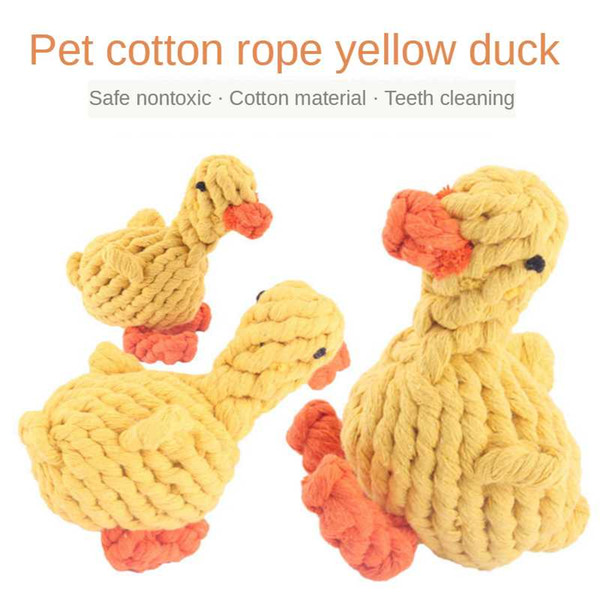 interactive dog toys for large small dogs bite resistant dog toy cotton rope braided duck molar chew cotton rope toy