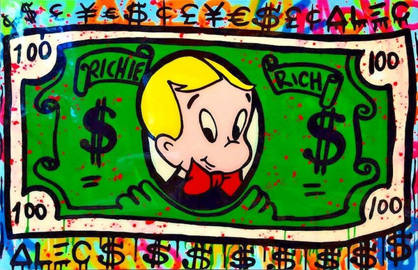 alec monopoly graffiti art wall decor richie rich home decor handpainted &hd print oil painting on canvas wall art canvas pictures 200202