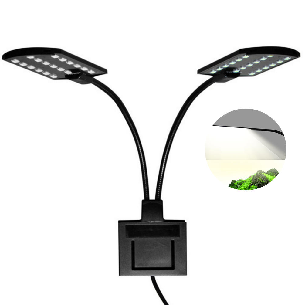 15 Watt ultradünne Aquarium Licht Kompakte Aquarium Licht 2 Köpfe Wasserpflanze Lichter EU Stecker