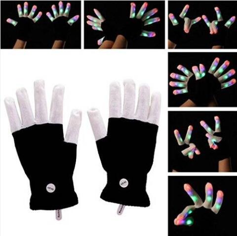 salesled light up flashing finger gloves 7 mode colorful light halloween christmas supplies gifts stage show club bar costume