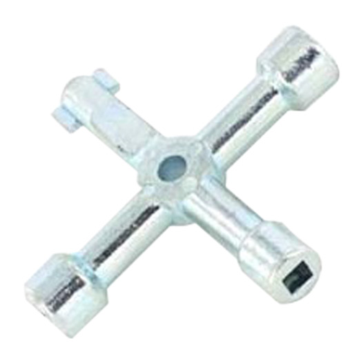 4-Way Utility Service Key, Plumbers Multi Tool, Metal