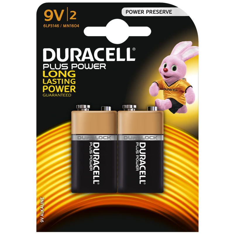 Duracell Plus Power 9V Battery - 2 Pack