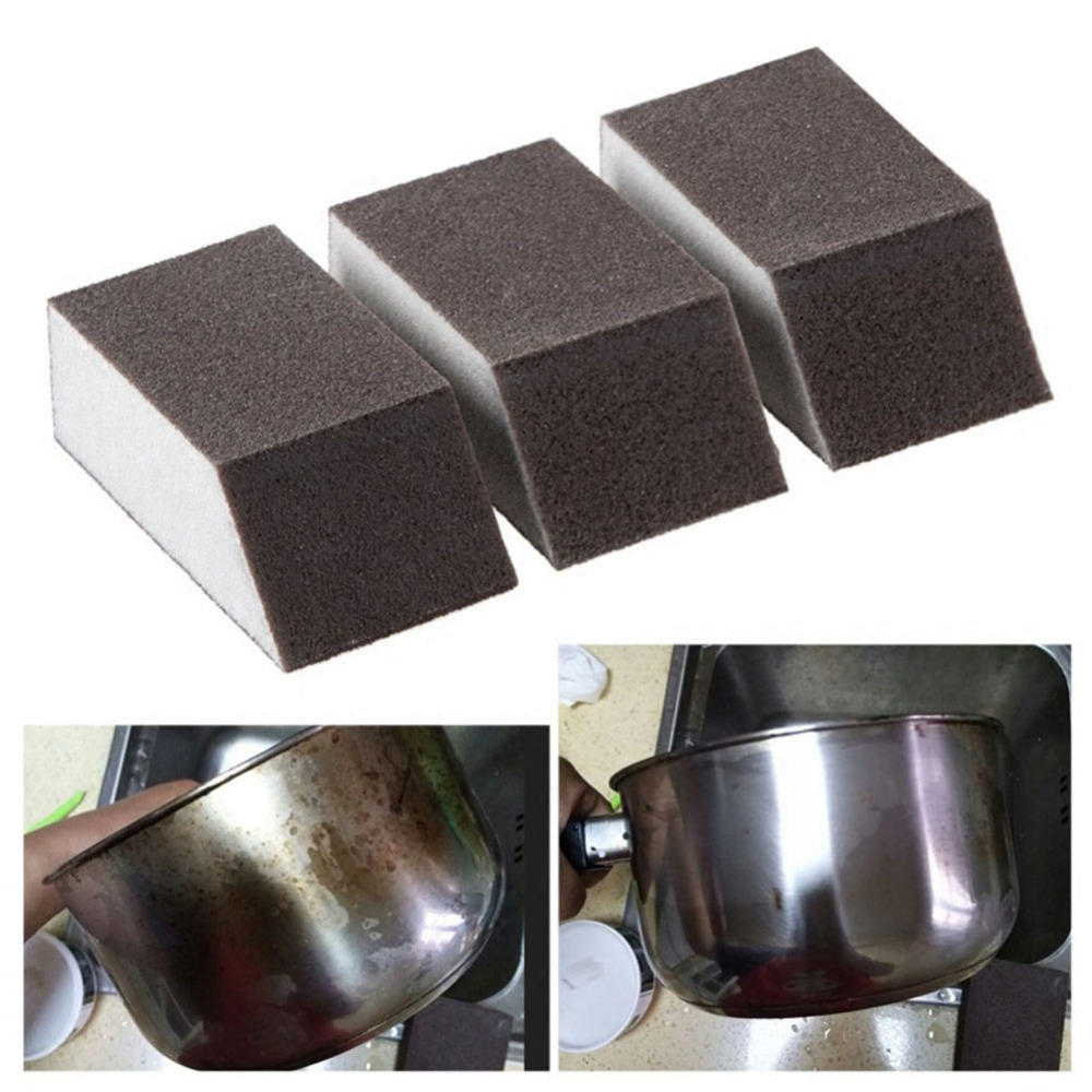 Honana KT-630 Magic Clean Brush Alumina Emery Sponge Rust Dirt Stains Clean Brush Bowl Wash Pot Home Kitchen Cleaning Br