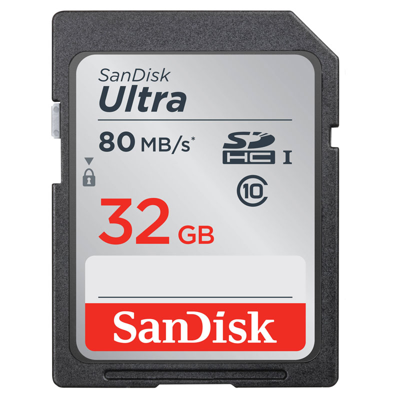 SanDisk 32GB Ultra SD Card (SDHC) - 80MB/s