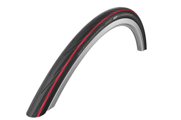 SCHWALBE Lugano Folding Red Stripes 700x25c