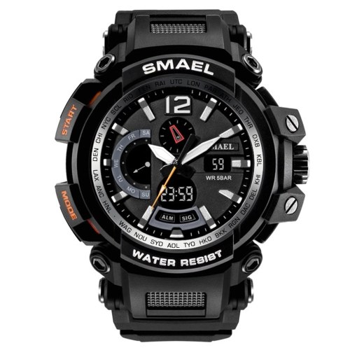 SMAEL 1702 montre-bracelet numérique à quartz pour hommes à la mode montre de sport multifonctionnelle avec 50M étanche/lumineux/alarme/chronomètre/semaine/Date