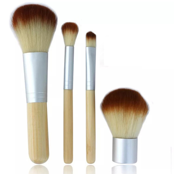 bambu lidar com escova de maquiagem 4 pçs conjunto ferramentas para sombra blush fundação maquiagem rosto pincéis beleza dropshipping tslm1