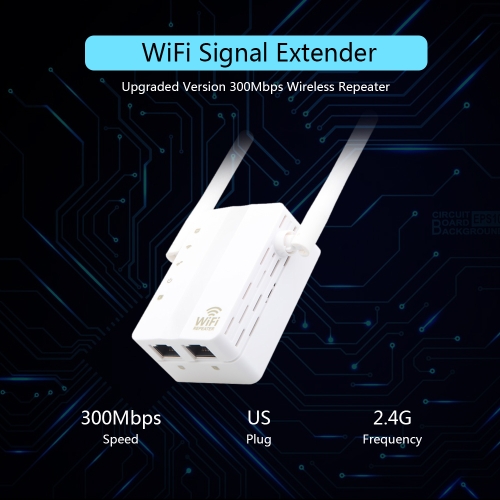 WD-610U Wireless-N 300Mbps Range Extender (2Port) Wifi Repeater 802.11n/b/g Network WiFi Routers Range Expander Signal Booster Extender WIFI AP 2 Antenna US Plug