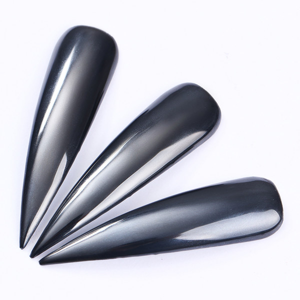 1 box 0.5g 1g mirror effect black nail glitter powder shinny manicure chrome pigment dust for nail art decorations black base