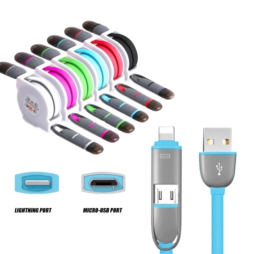 Apple Android Two-in-one Data Line 1m Retractable Data Cable