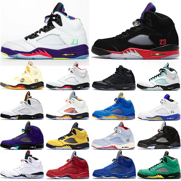 basketball shoes jumpman 5 5s fire red 3 ducks grape island green white cement inspire mens trainers sneakers sports size 7-13
