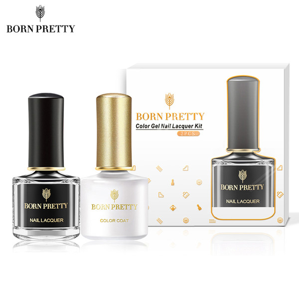 born pretty 2 bottles/set 6ml nail polish gel polish glitter soak off nail art lacquer tip colorful gel varnish