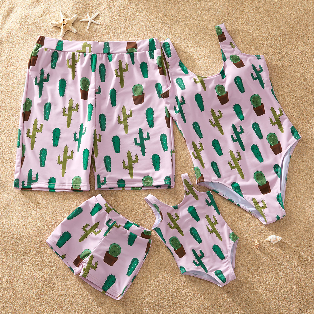 Cactus One-piece Matching Swimsuits