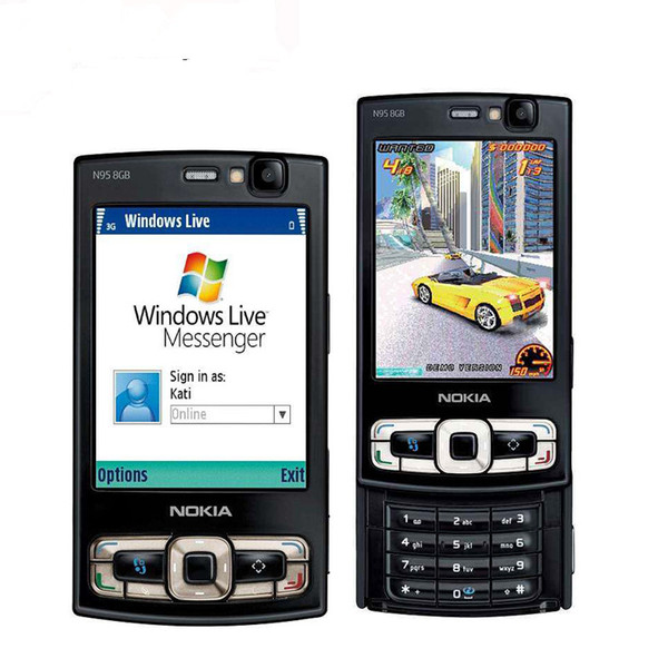 Refurbished Original Nokia N95 8GB ROM 2.8 inch Screen 5.0MP Camera 3G WIFI GPS Bluetooth Phone