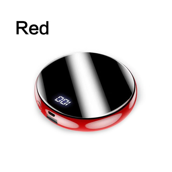 round mirror power bank 10000mah screen led display powerbank portable charger external battery for xiaomi iphone huawei samsung
