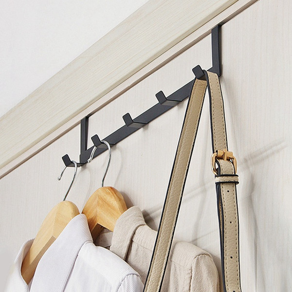 2019 new door hook living room wall hanger hat durable kitchen 5 hooks bearing about 5kg connected door clasp iron art clasp