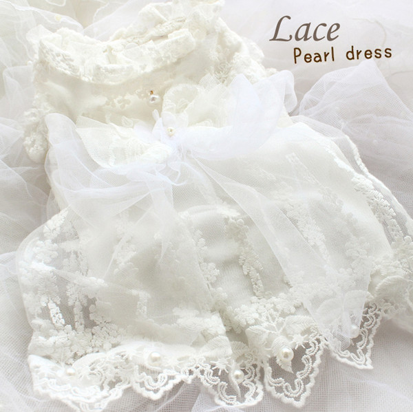 100%cotton handmade dog clothes white moonlight water soluble lace dog dress ropa perro mascotas roupa cachorro