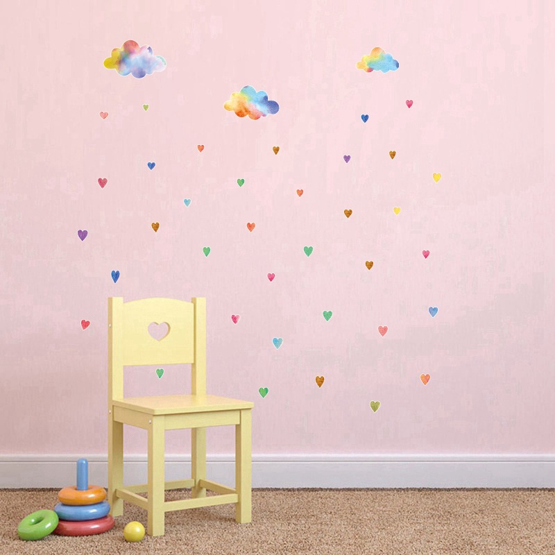 Rainbow Color Cloud Wall  Sticker Home Decoration