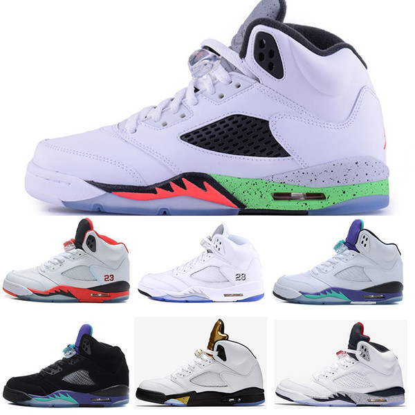 all star 5 5s v mens basketball shoes pk olympic black cement red sude fashion athletic casual shoes drop shipping