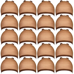 20pcs Stocking Caps for Wigs Beige Wig Cap for Women Stretchy Nylon Wig Cap Lightinthebox