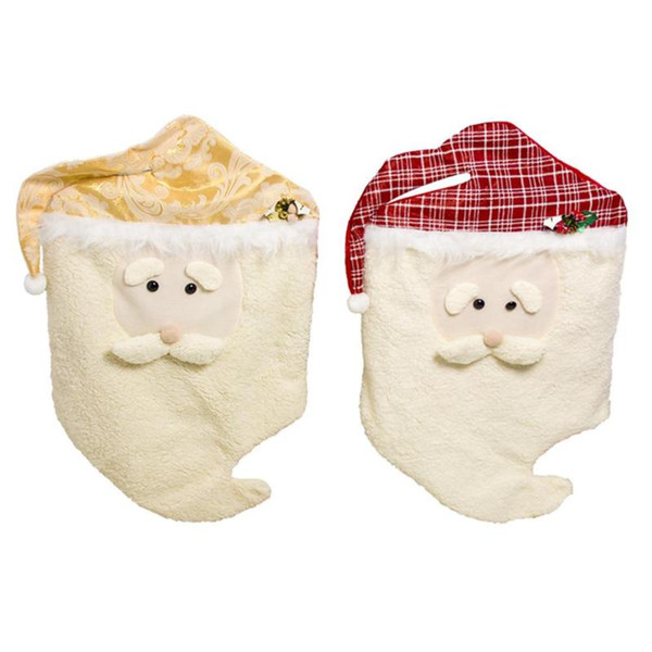 christmas chair cover santa claus cap hat holiday new year party seat case for home decoration