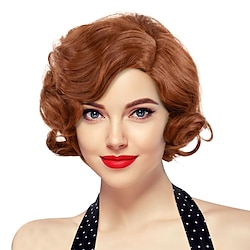 Roaring 20S Wig Flapper Wig Women Brown Finger Wave Flapper Wig Vintage Short Hair Curly Bob 1920S Great Gatsby  Wig Party Synthetic Hair Halloween Wig Lightinthebox