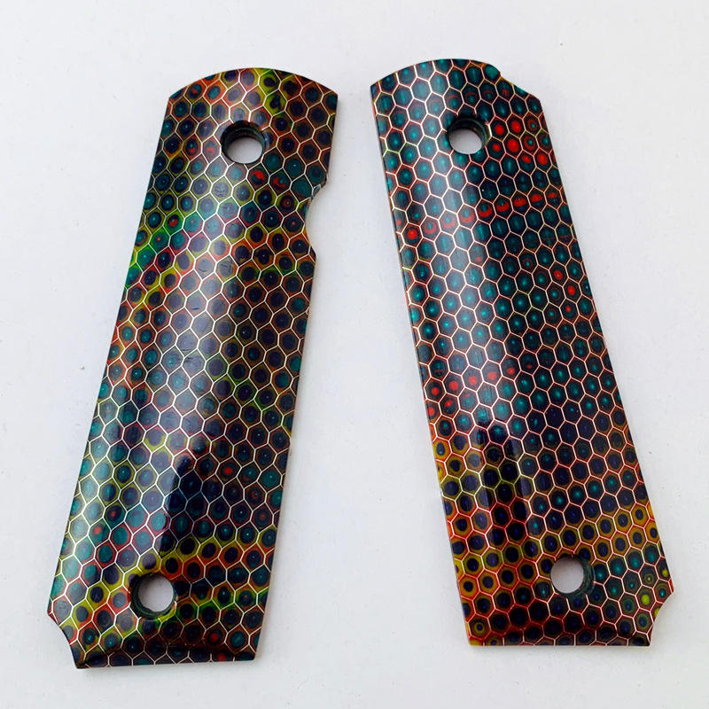 1911 Grip Patch Colorful Honeycomb Resin Tactical Handle Patch