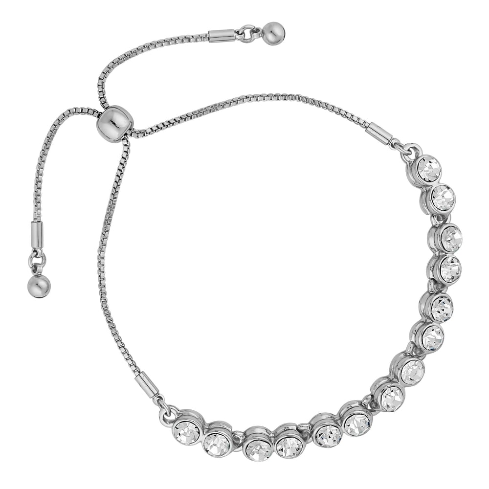 Silver Plated Tennis Toggle Bracelet