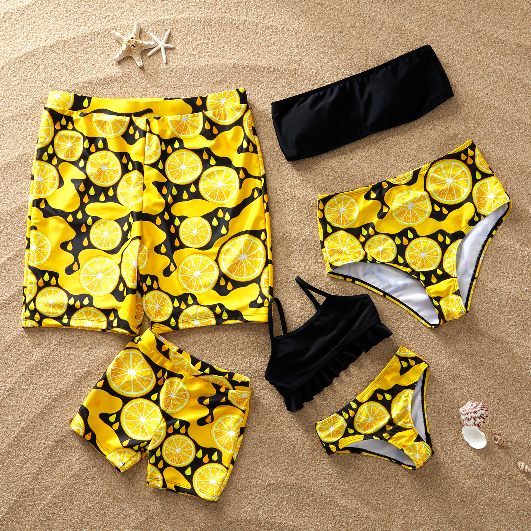 Stylish Orange Printed Matching Swimsuit