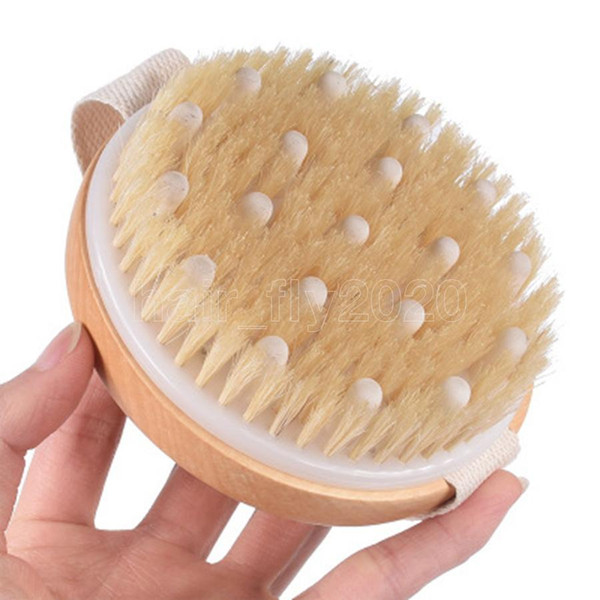 Natural Bristle Brush Shower Exfoliation Body Massage For Removing Complexion Dulling Dead Skin Bath Brush Tools