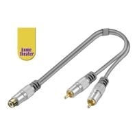 Wentronic Home Theater HT 024 - Video/Audio-Splitter - RCA (M) bis RCA (W) - 15 cm - Doppelisolierung (52653)