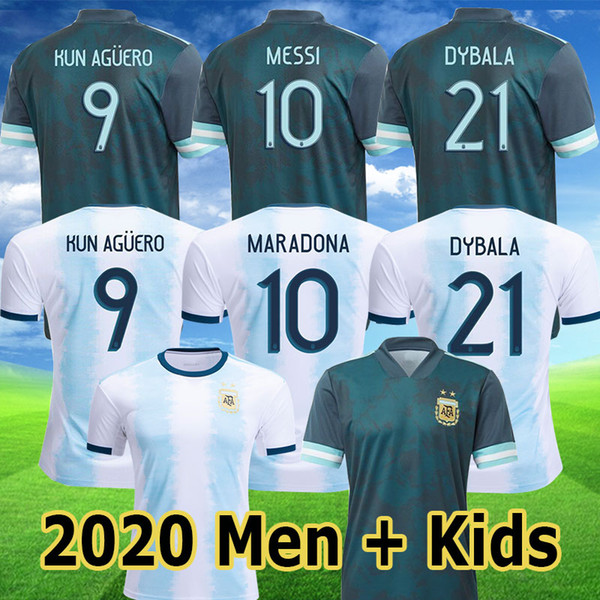 Argentina MESSI 2019 2020 Copa america Soccer Jerseys KUN AGUERO DYBALA Football Shirt 19 20 HIGUAIN MARADONA men kids kit camiseta futbol