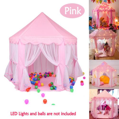 children princess pink castle tents portable boys girls indoor outdoor garden folding play tent lodge kids balls pool playhouse