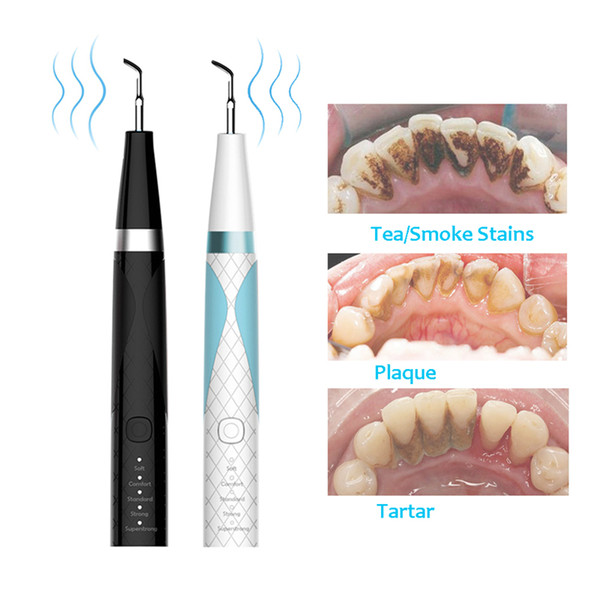 Portable Electric Teeth Cleaner Sonic Vibration Toothbrush with Spotlight Tartar Stain Calculus Remover 5 Working Modes Replaceable Tips